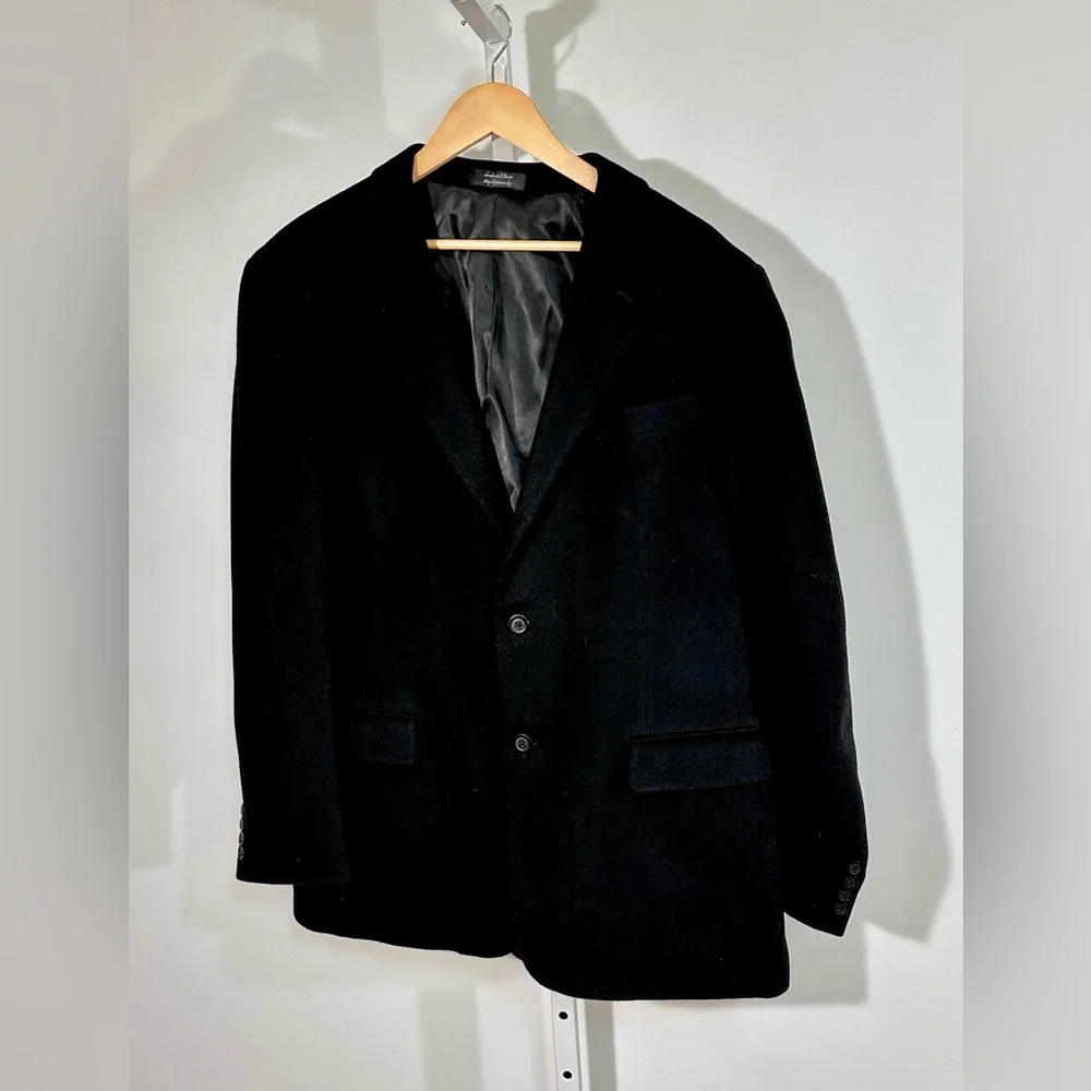 Gianfranco Ruffini Italy 100% Camel Hair Blazer Sport Coat 43L Black